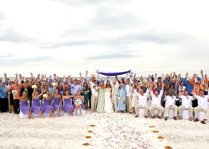 Group Photo - Destination Wedding Florida by Gulf Beach Weddings