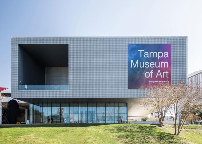 West entrance of the Tampa Museum of Art facing the Hillsborough River