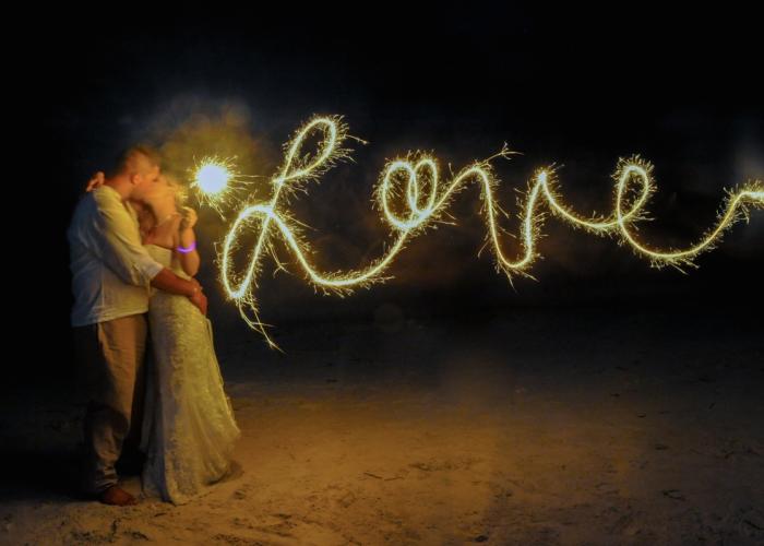 Love in Sparklers by Couple - Treasure Island, Florida