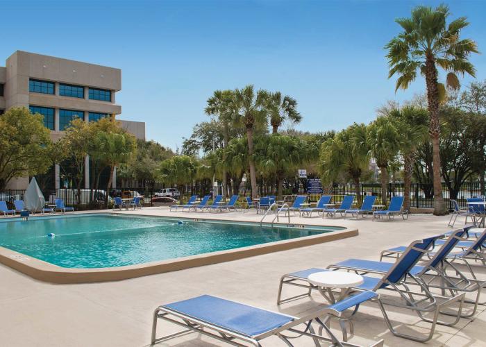 Outdoor pool with view of Hillsborough River