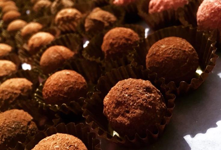close up of Chocolate truffles