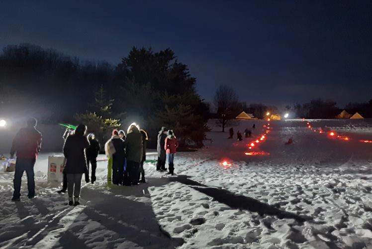 Community Glow Night sledding at Jelly Bean Hill