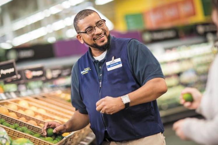 Walmart: worker in produce