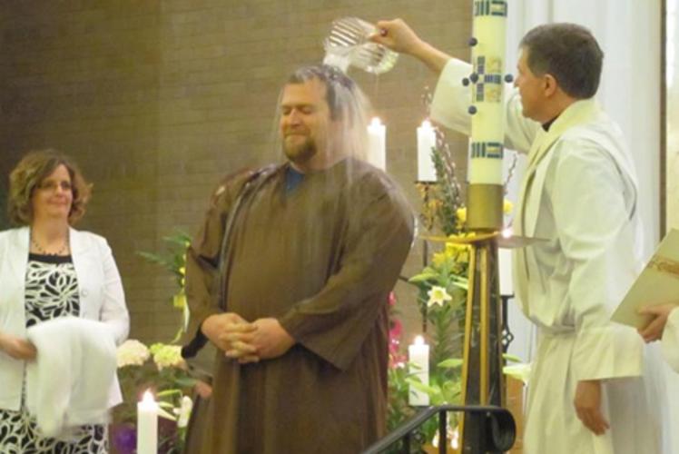 Vigil Adam Baptism at St. James The Greater Church in Eau claire, WI