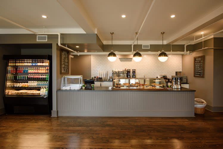 Boxwood coffee counter at Mission Point Resort on Mackinac Island
