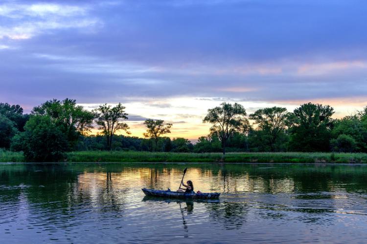 Busse Woods Kayaker - Elk Grove Village