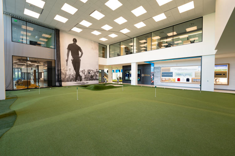Putting green inside PGA of America Headquarters in Frisco, TX