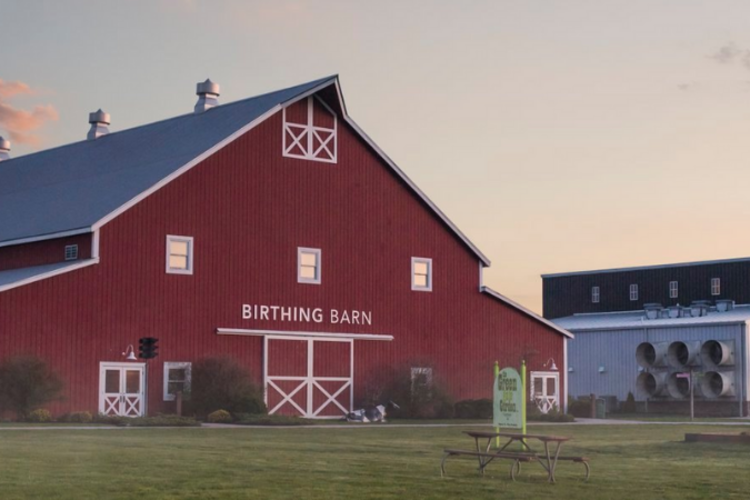 The barn at Fair Oaks Farm at Sunset