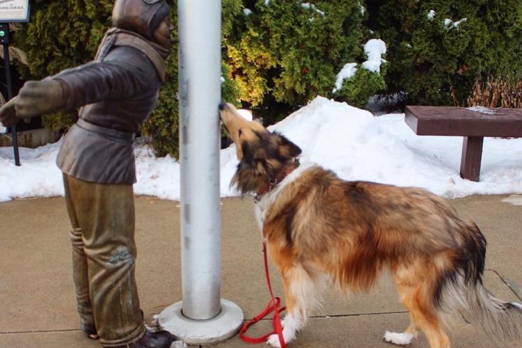 A statue of Flick from the movie A Christmas Story in Hammond