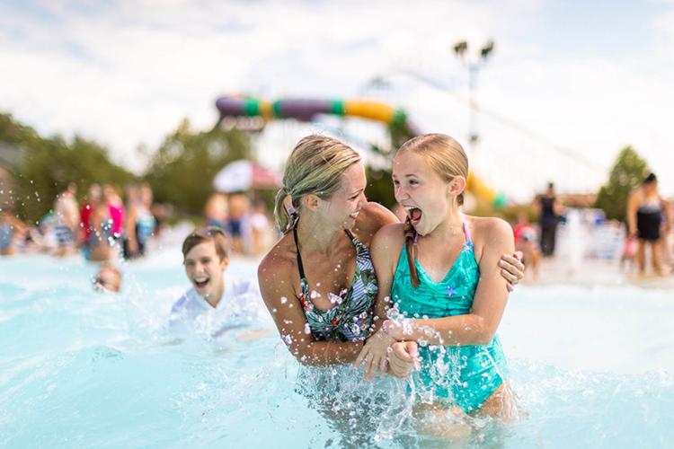 Mother and daughter at Holiday World and Splashin' Safari in Santa Claus