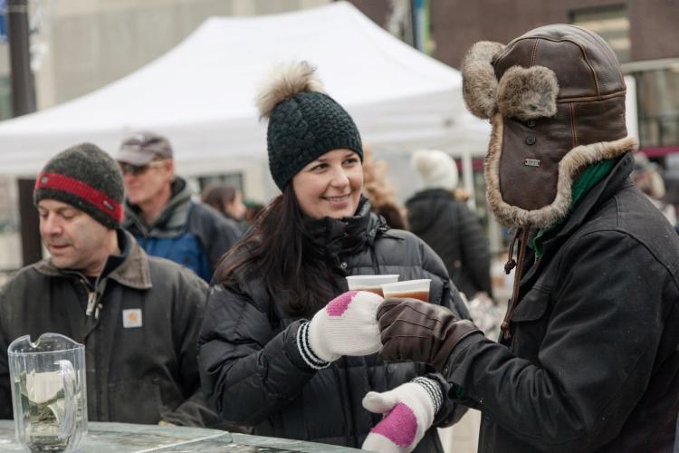 women cheersing one another