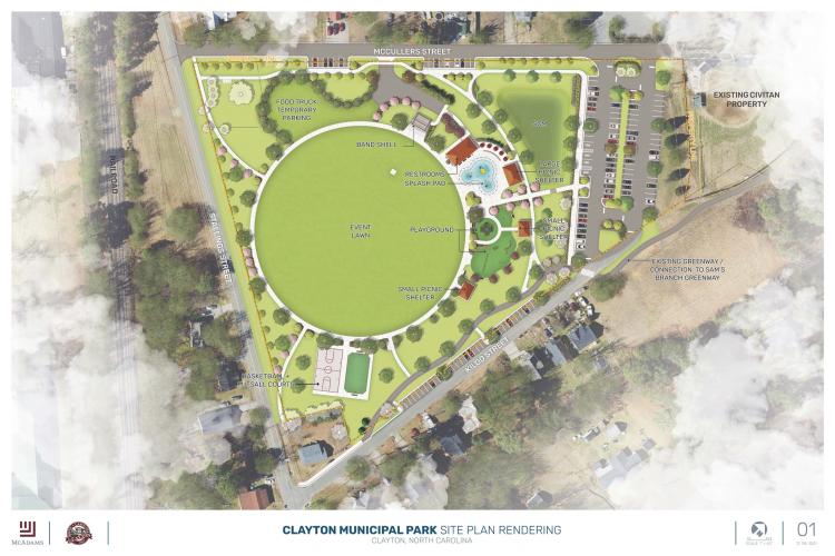 Architectural drawing of the newly remodeled Clayton Municipal Park