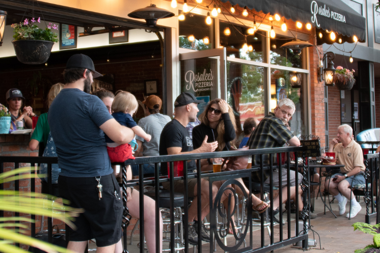 Patio dining at Rasdalee's Pizzeria