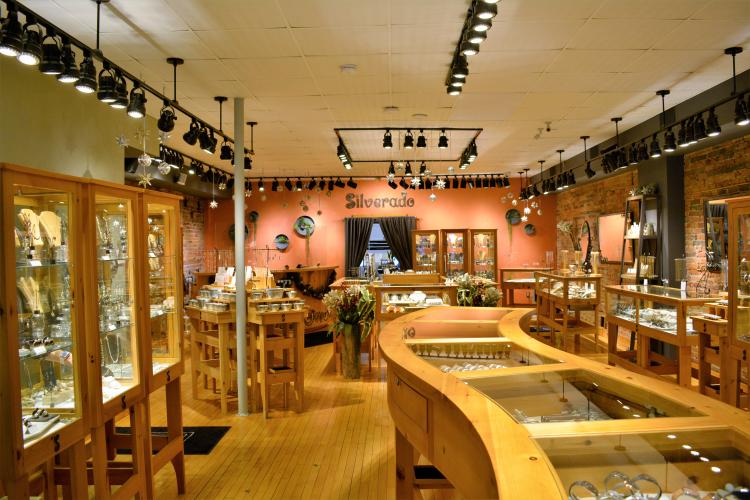 Interior photo of jewelry cases in Silverado