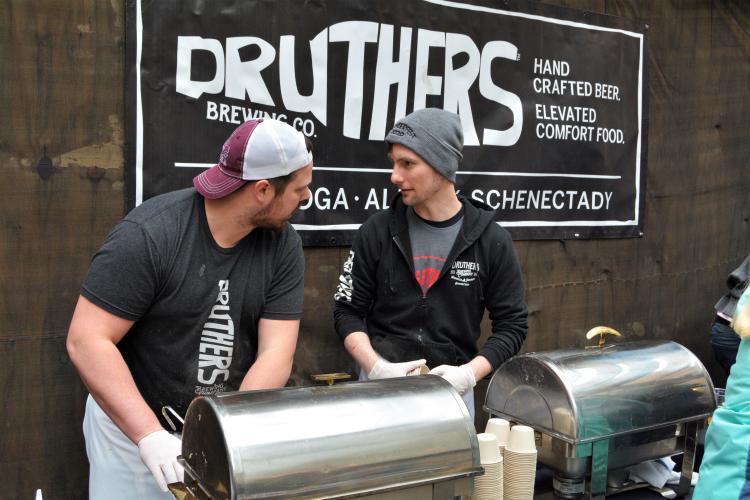 Two servers at Druthers talking