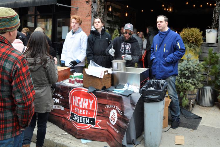 Henry Street Taproom chowder table with vendors
