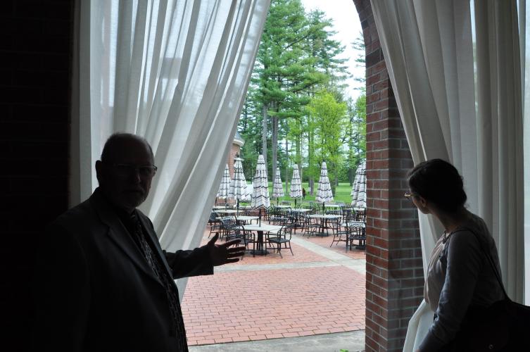 Gideon Putnam View of Patio through Window