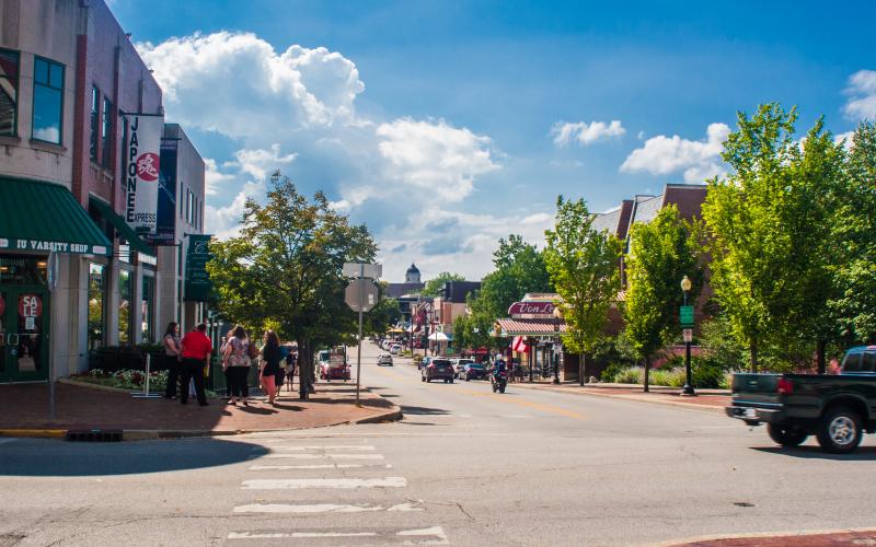 A lively Kirkwood Avenue on a sunny summer day