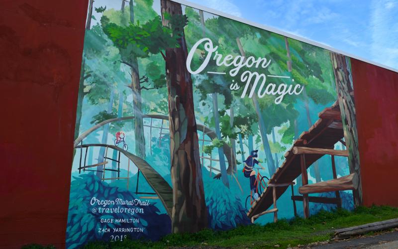 Oregon is Magic mural in Oakridge by Colin Morton Oregon is Magic mural in Oakridge by Colin Morton