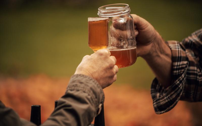 two glasses of cider