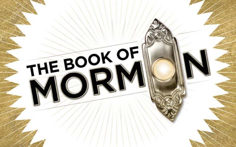 The image of for the Book of Mormon show on Broadway