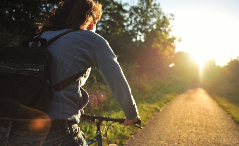 A cyclist on the Bristol & Bath Railway Path - credit Sustrans