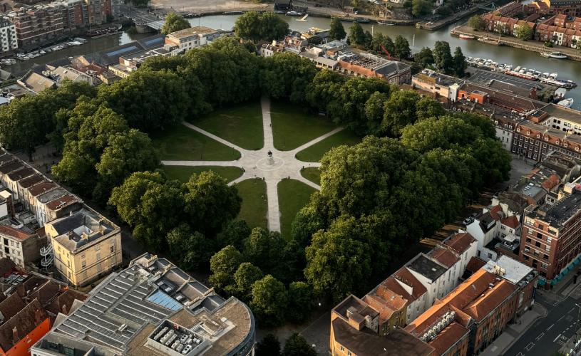 Ariel view of Queen Square - Credit Charlotte Harris