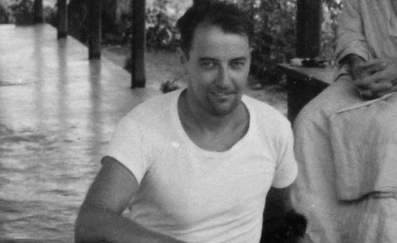 A black and white photograph of a Laurence Michael Dillon, the world's first trans man
