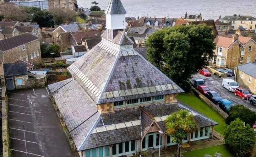 Ariel view of Market Hall in Clevedon