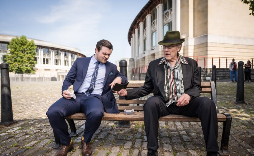 Christopher Walken in season 2 of The Outlaws (2022) at Lloyds Ampitheatre on Bristol's Harbourside - credit BBC, Amazon Studios, Big Talk, and Four Eyes