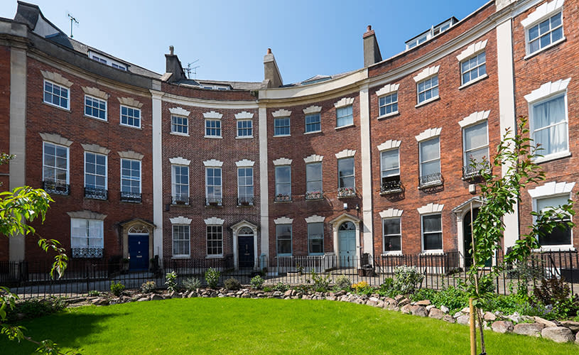 Exterior of historic terraced apartments