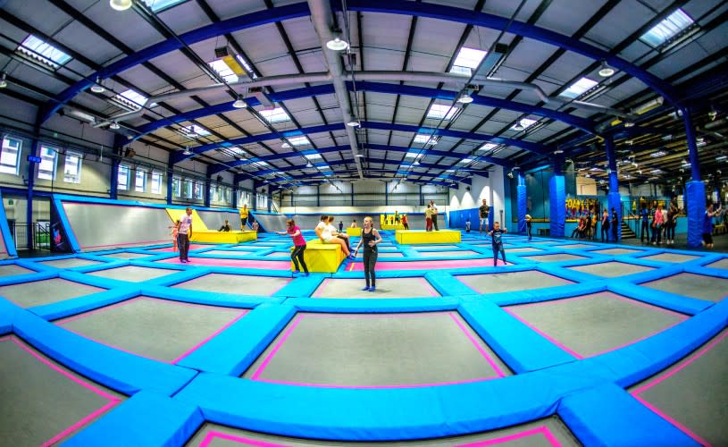 An interior view of the AirHop trampolining centre in North Bristol - credit AirHop