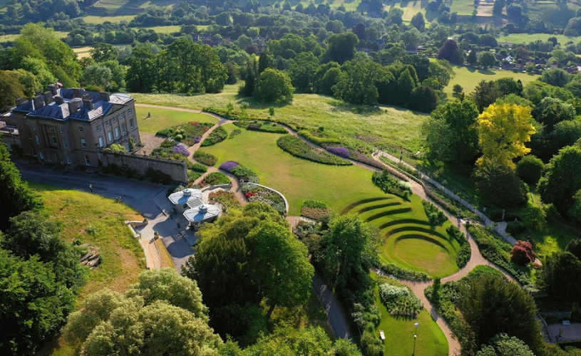 An aerial view of the American Museum & Gardens in Claverton, Bath, near Bristol - credit American Museum & Gardens
