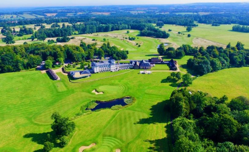 An aerial view of the golf course at Bowood in Wiltshire, credit Bowood Hotel, Spa & Golf Resort