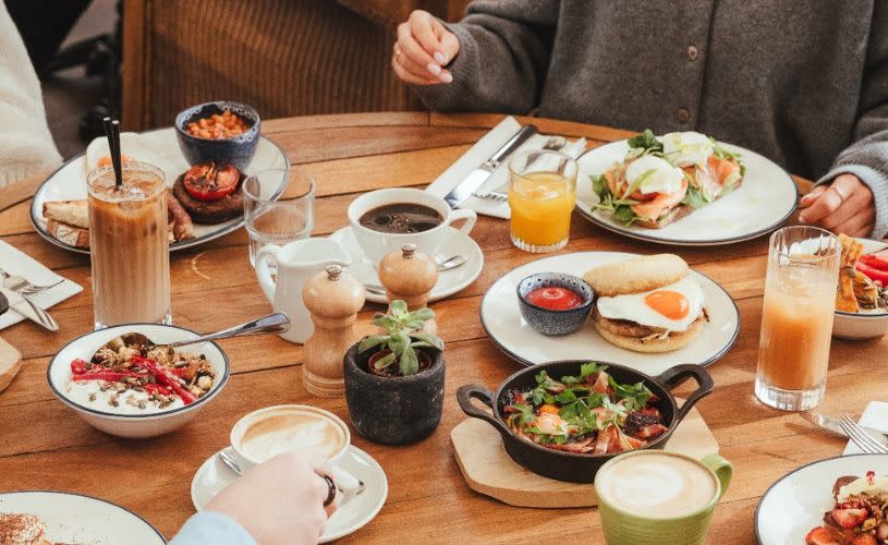 Brunch dishes at Coppa Club - credit Coppa Club