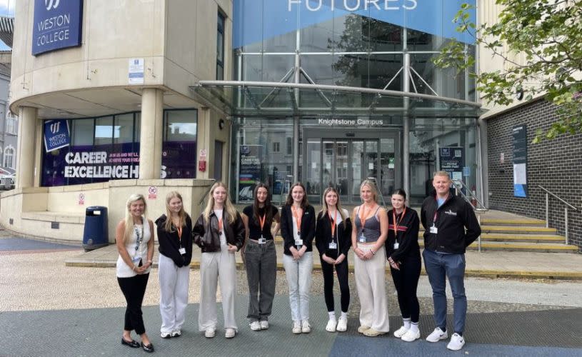 Students from Weston College heading to work at Bristol Airport - Credit Weston College
