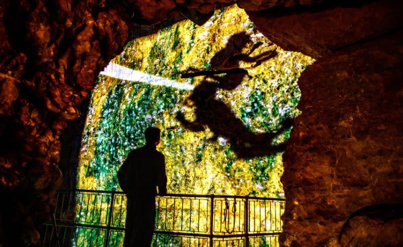 Projection at Wookey Hole Caves - Credit Ambitious