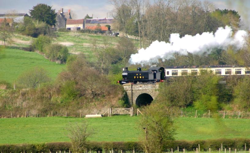 A wide shot of a steam train on the track at Avon Valley Railway near Bristol - credit Avon Valley Railway