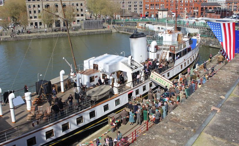 Stan & Ollie crowd scenes filming on Balmoral and Princes Wharf in Bristol - credit Bristol Film Office
