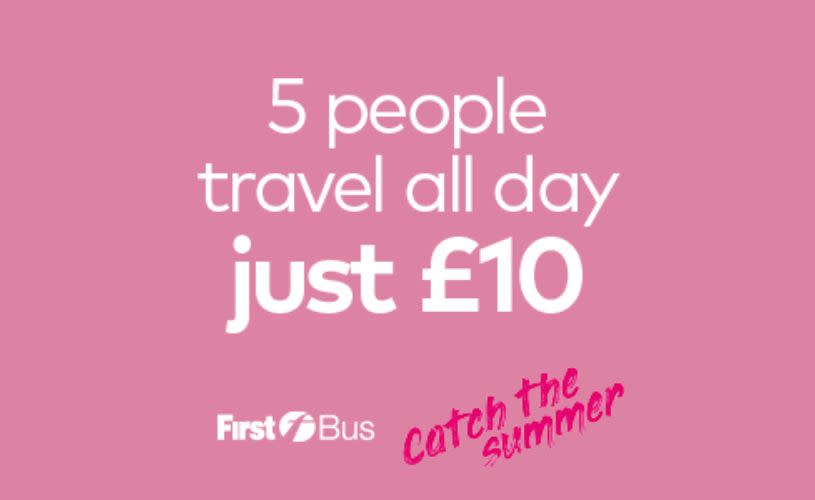 Five people travel all day for just £10 - credit First Bus
