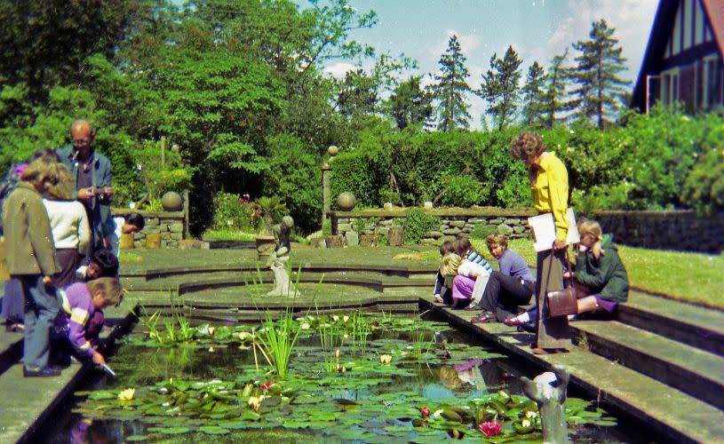 School Group in the 1970s at Bracken Hill site of the University of Bristol Botanic Garden