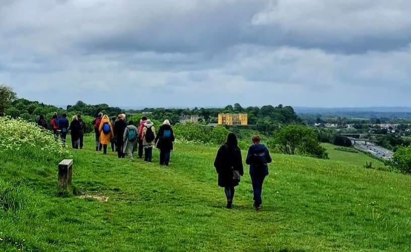 Group walking in Stoke Park Estate - credit Railwalks