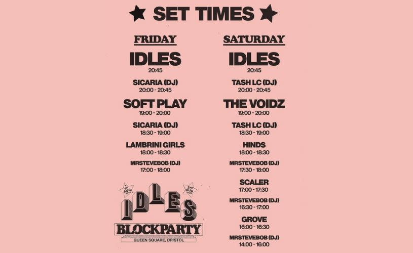 IDLES Block Party set times