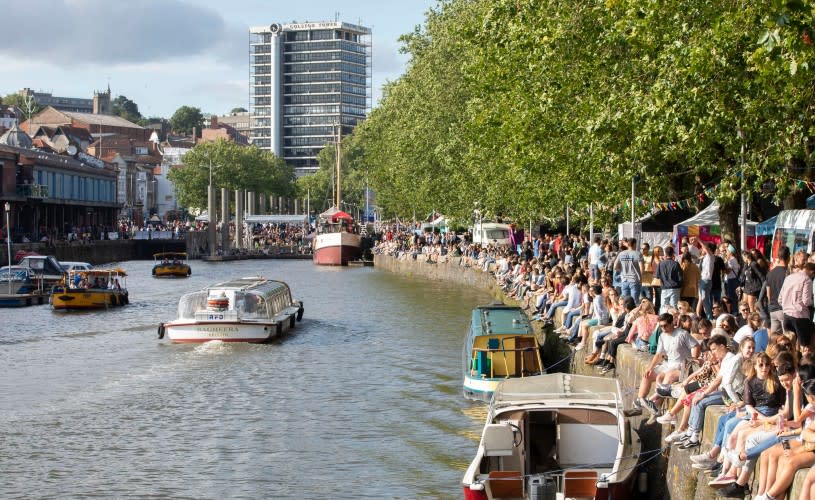 Crowds along the harbour at Bristol Harbour Festival - Credit Paul Box