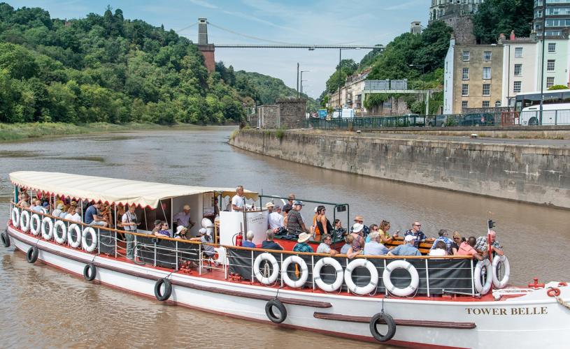 A Bristol Packet Boat Trips boat in Avon Gorge - credit Bristol Packet Boat Trips