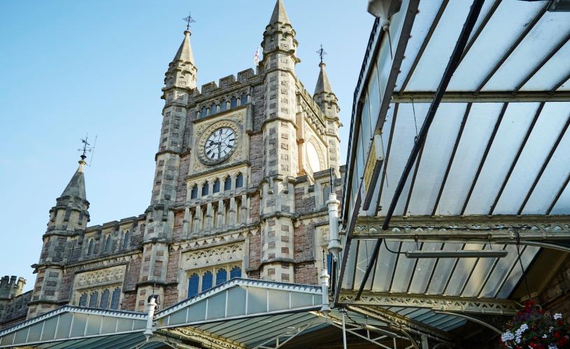 Exterior of Bristol Temple Meads railway station in the Redcliffe area of Bristol