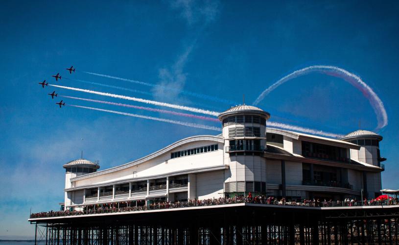 The Grand Pier in Weston-super-Mare with the Red Arrows in 2017 -credit The Grand Pier