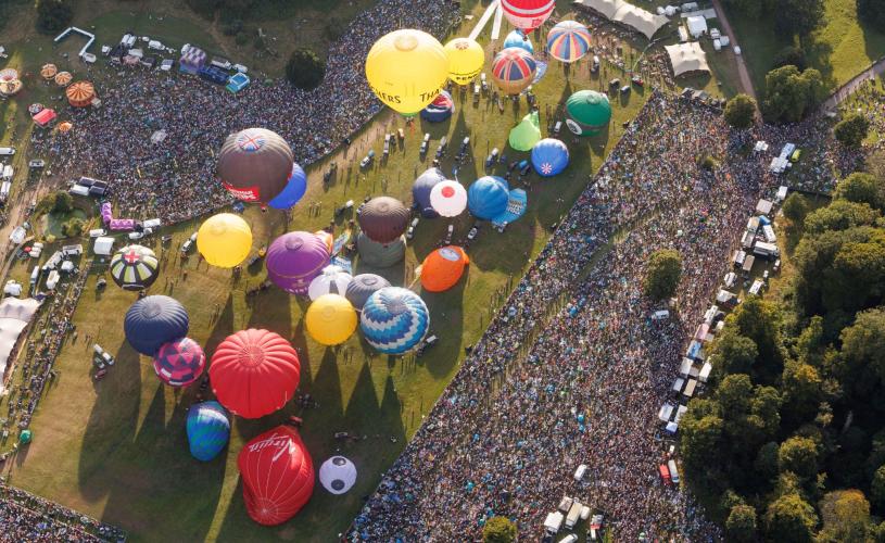 Bristol International Balloon Fiesta from above - Credit Paul Box