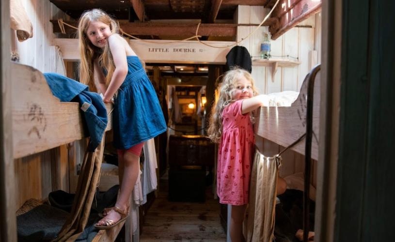 Children on board SS Great Britain at Bristol Dockyards