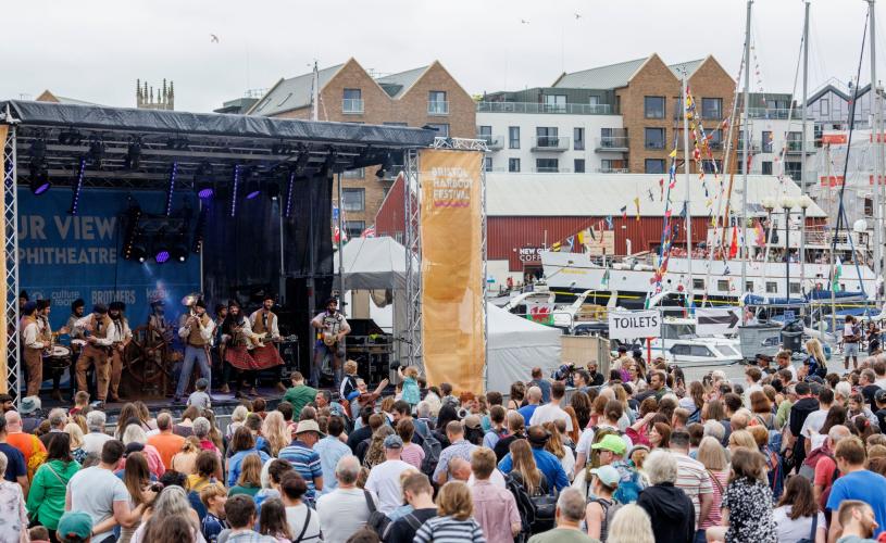 Harbour View stage at the Amphitheatre at Bristol Harbour Festival - credit Bristol Harbour Festival